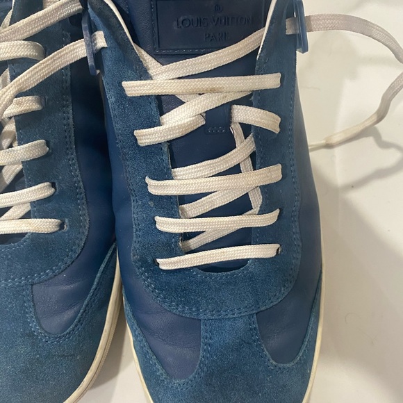 Louis Vuitton Blue Leather Sneakers - Picture 9 of 10